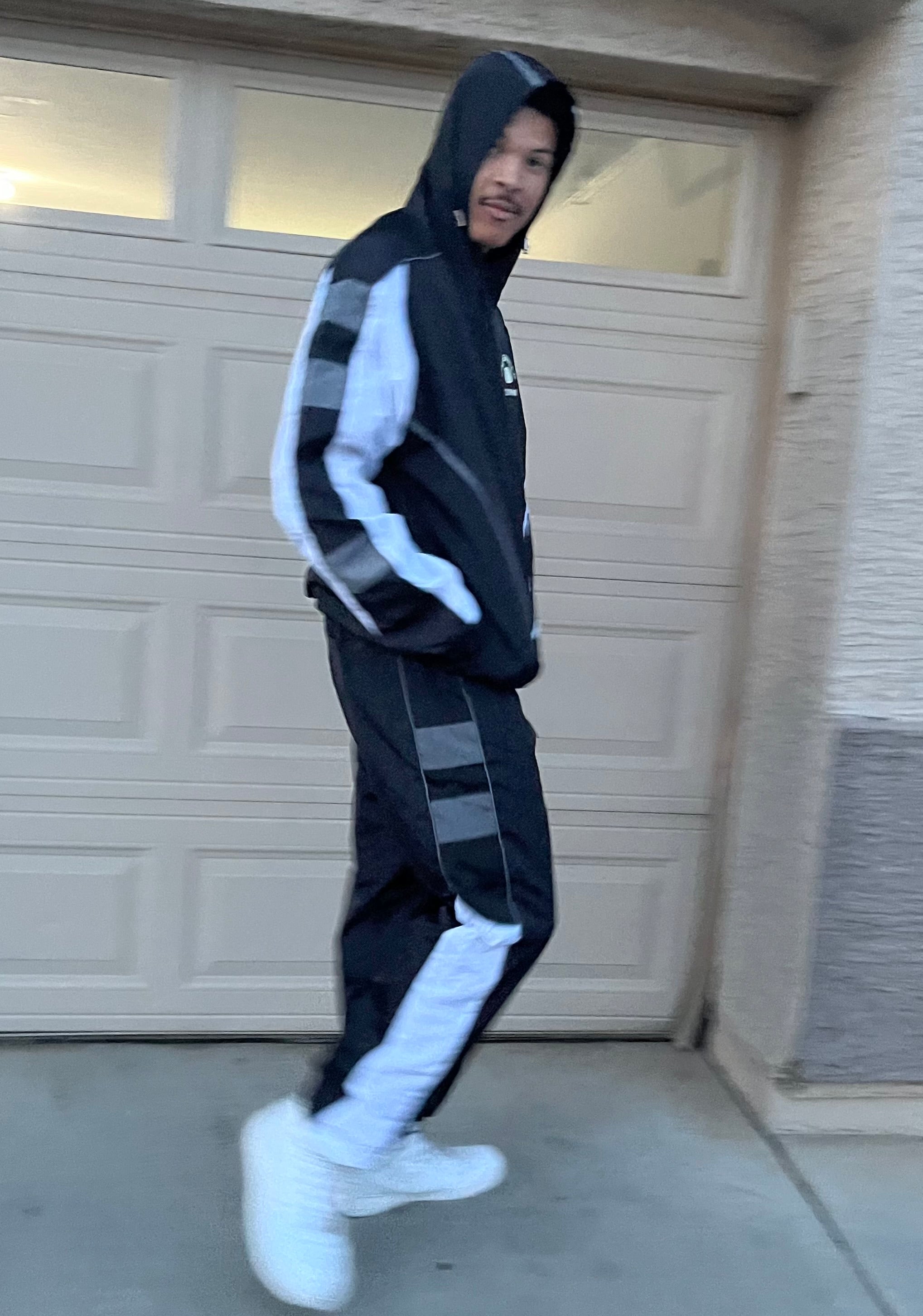 Black “ Get Up And Get To It” Windbreaker set 🖤✒️