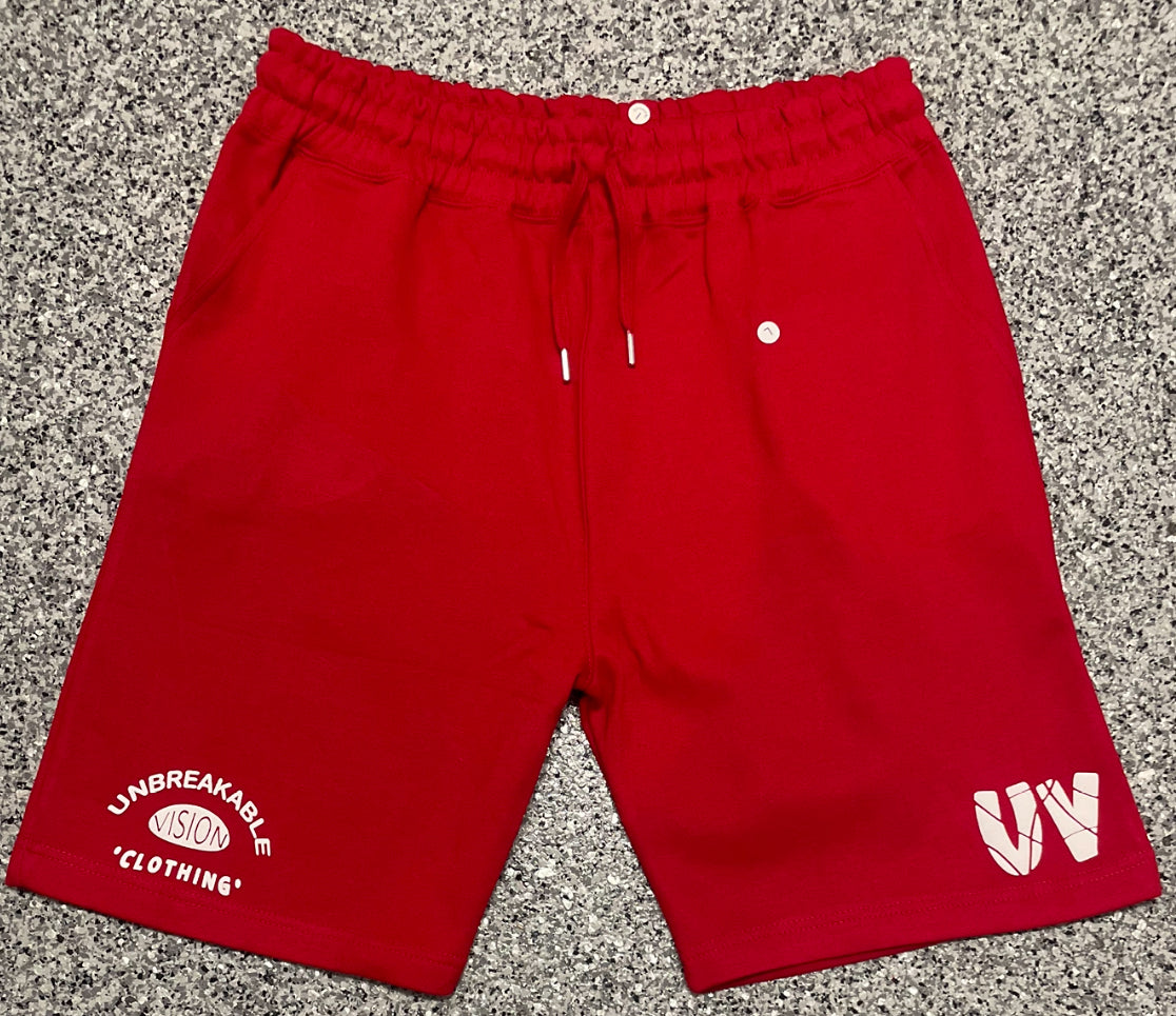 “Uv” Unisex Red Sweat Shorts😘🥵