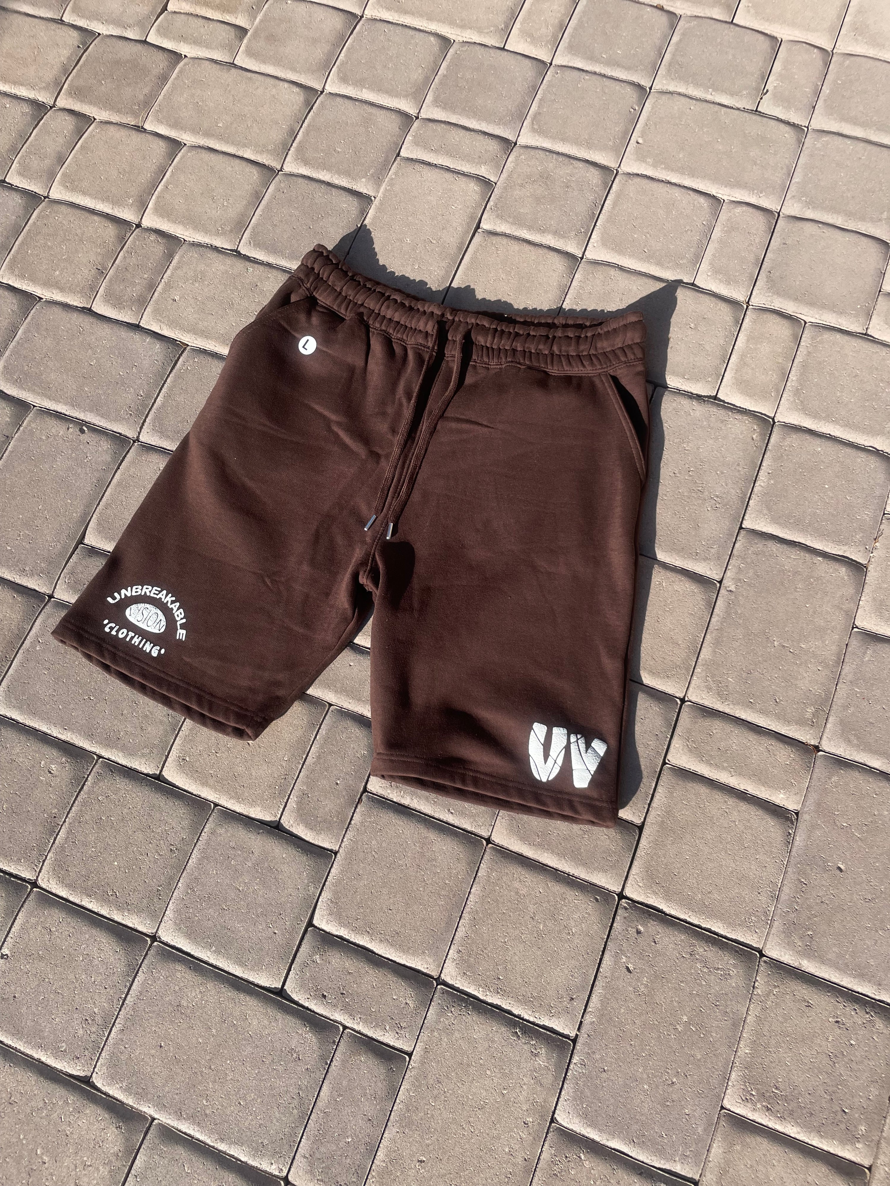 “ Uv “ Unisex Brown Sweat Shorts 🤠🤎