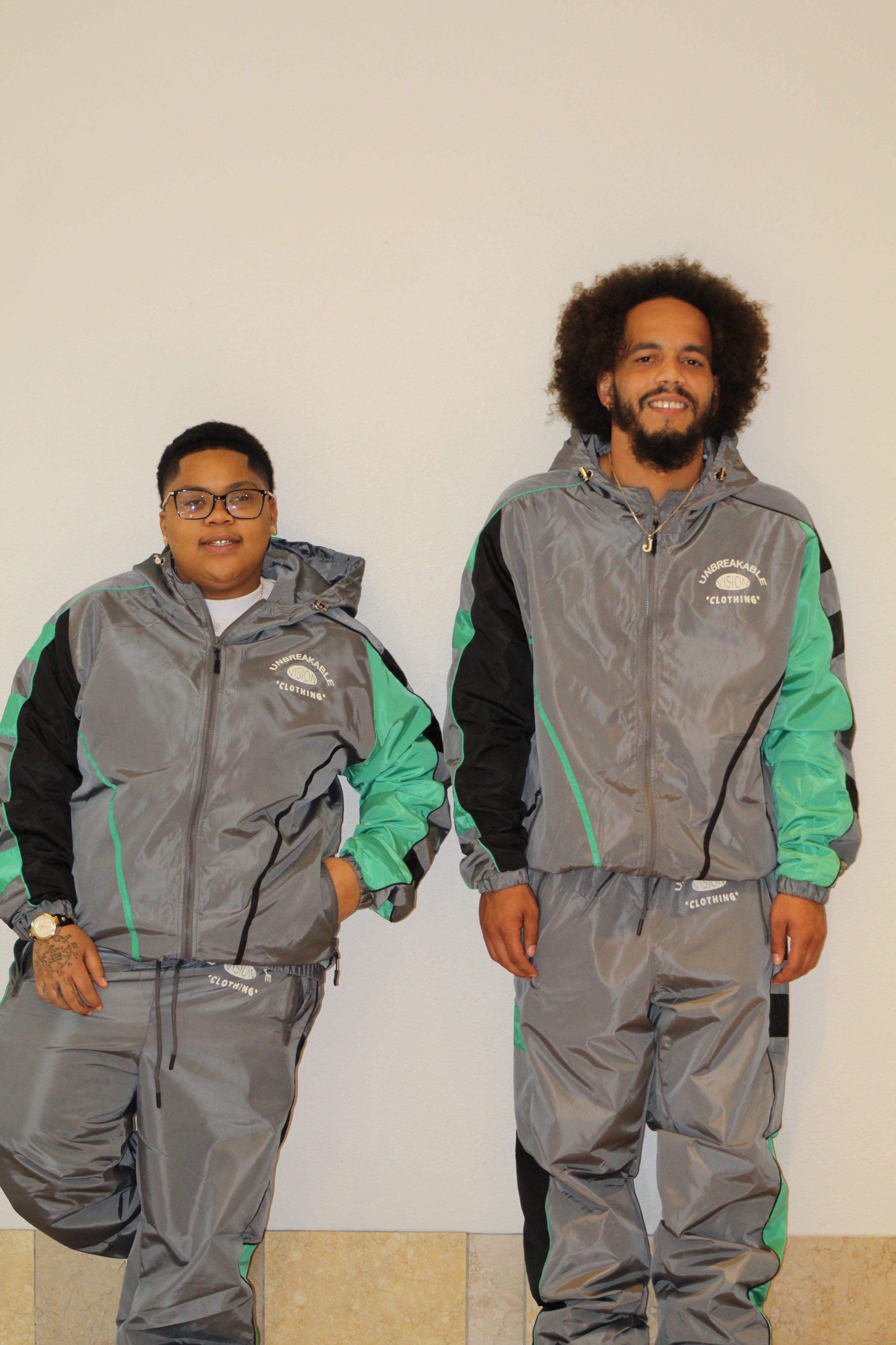 Grey “Get Up And Get To It” Windbreaker Set 🍀🦍