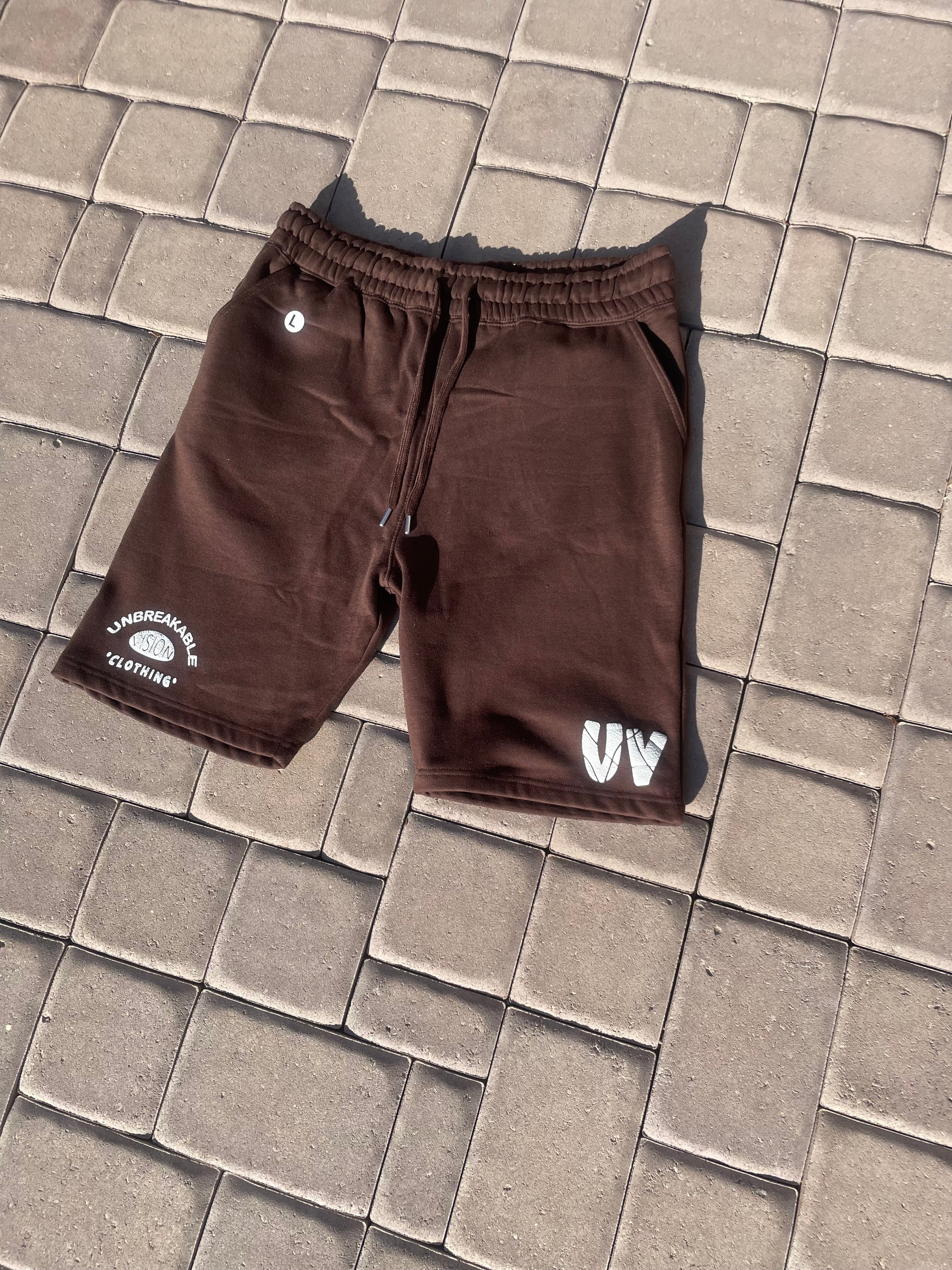 “ Uv “ Unisex Brown Sweat Shorts 🤠🤎