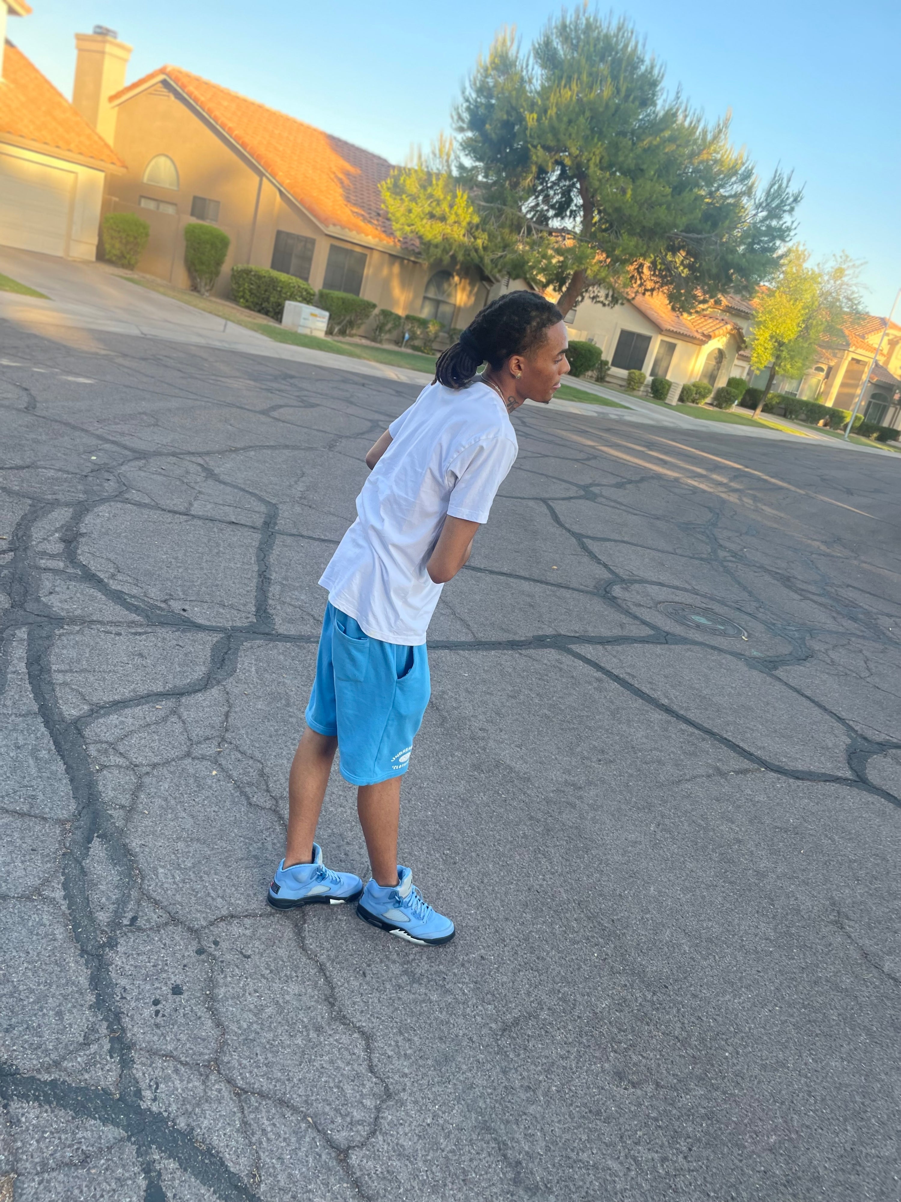“Uv” Unisex Sky Blue Sweat Shorts🥶🅿️