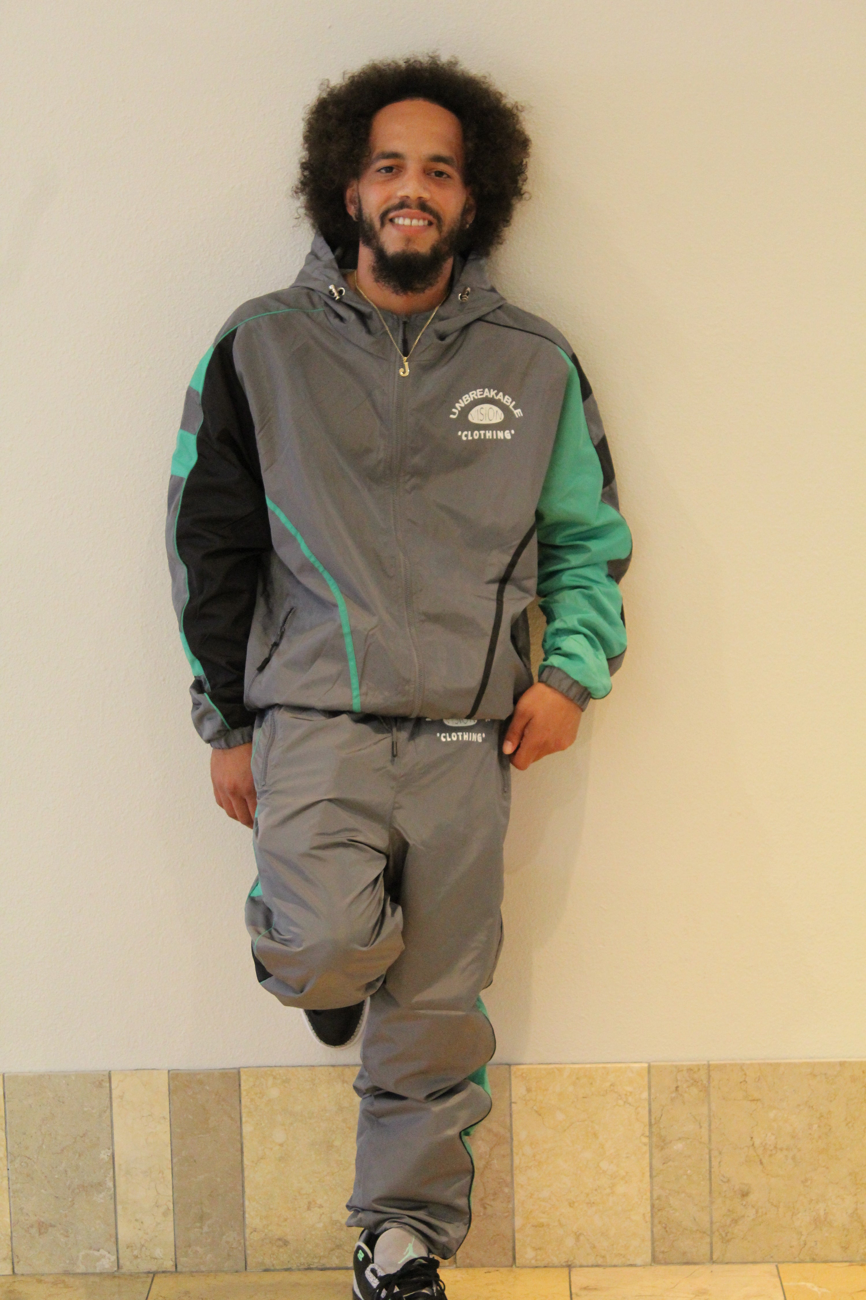 Grey “Get Up And Get To It” Windbreaker Set 🍀🦍